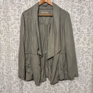 Max Jeans Hunter / Army Green Jacket Size XL, 100% Tencel, Ruche Hip Pulls